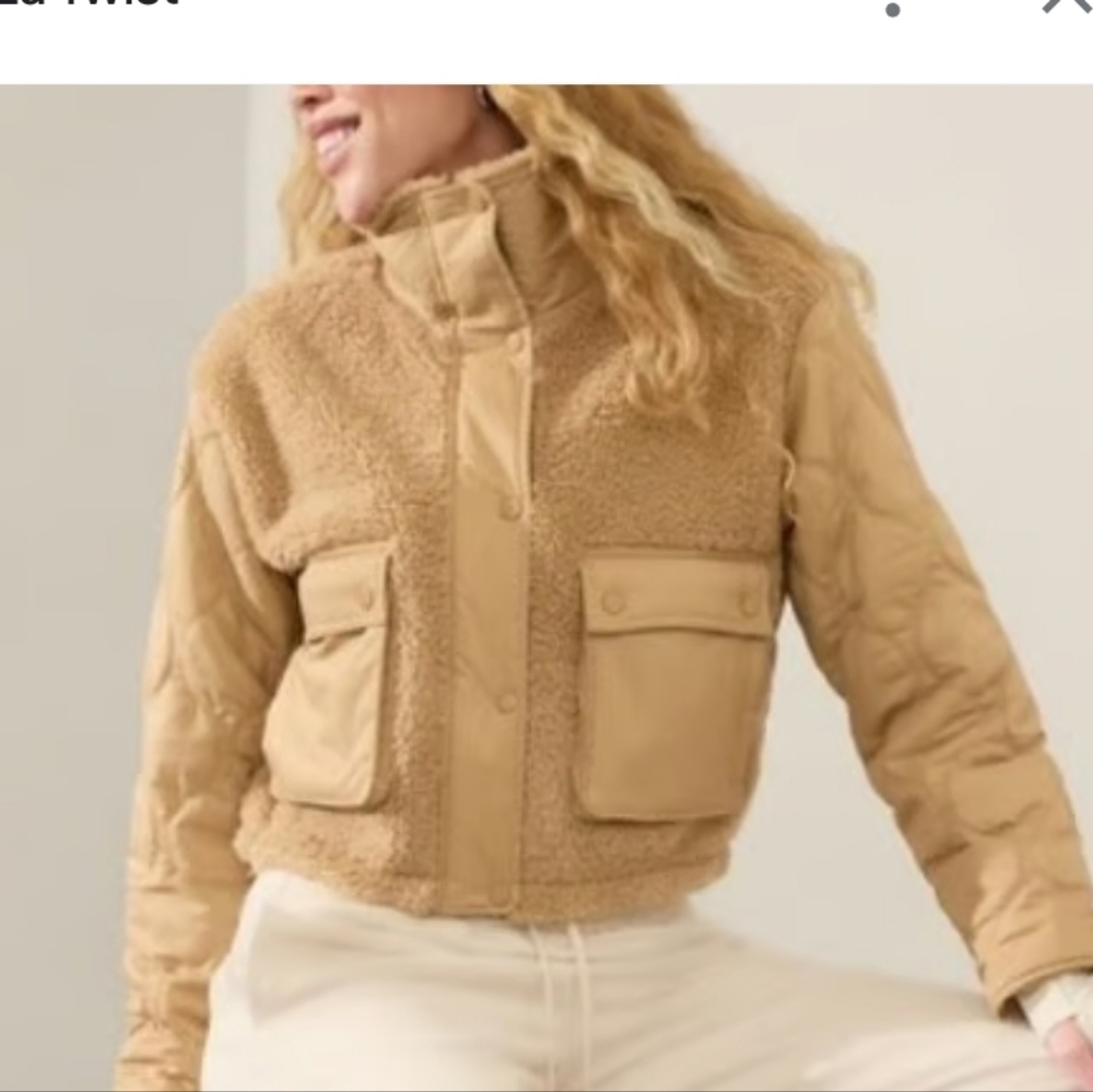 ATHLETA FLEECE HYBRID JACKET. NWT SZ XL. Quilted